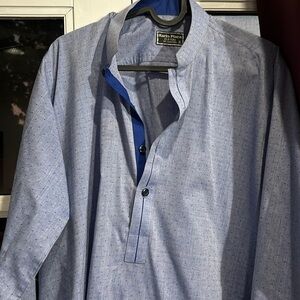 Small blue polkadot Pakistani kurta